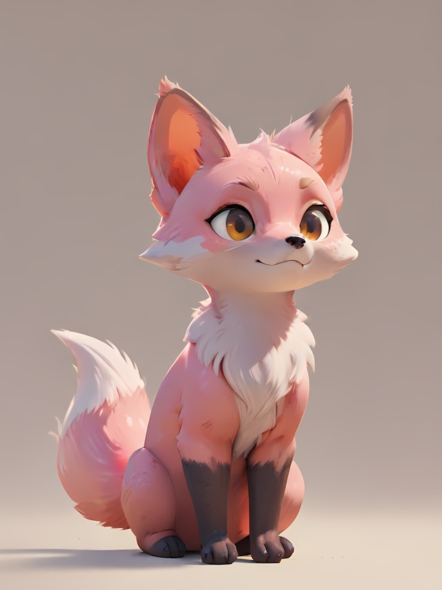 Pink Fox Illustration