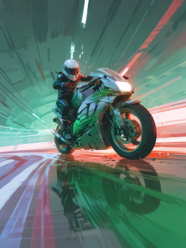 Futuristic Motorcyclist