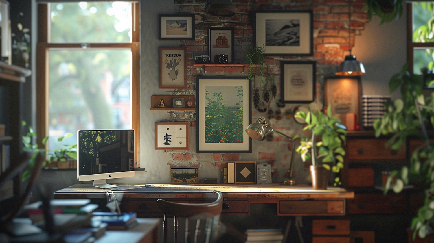 Cozy Artistically Cluttered Home Office