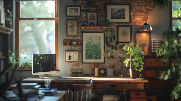 Cozy Artistically Cluttered Home Office