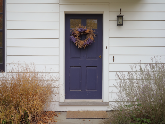 Front Door with Wreath