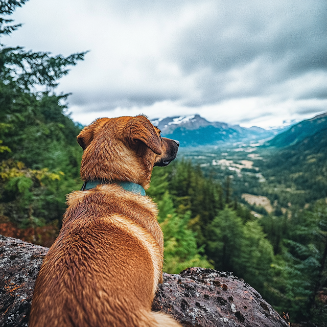 Dog Overlooking Valley