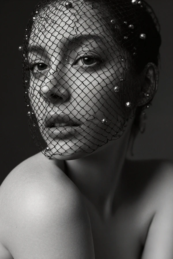 Elegant Portrait with Netting