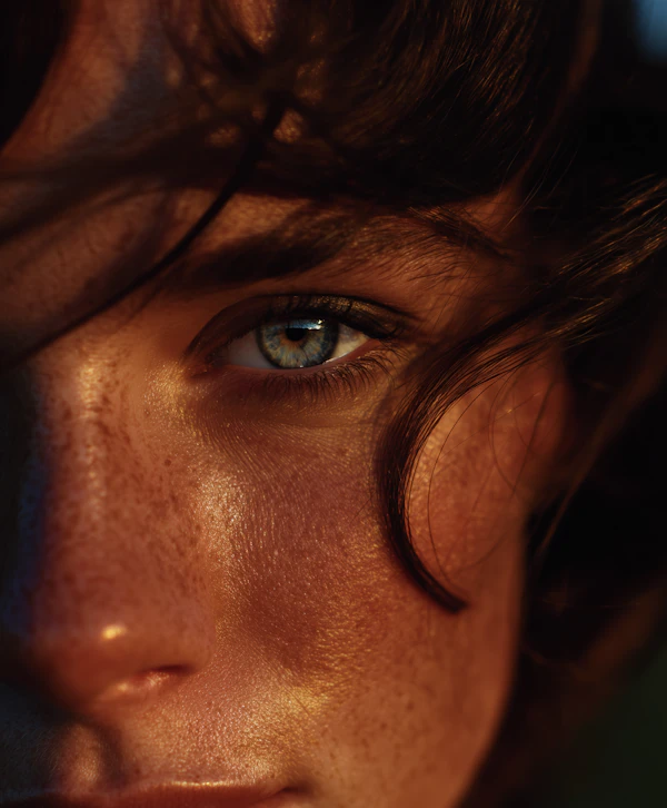 Close-Up of Freckled Face