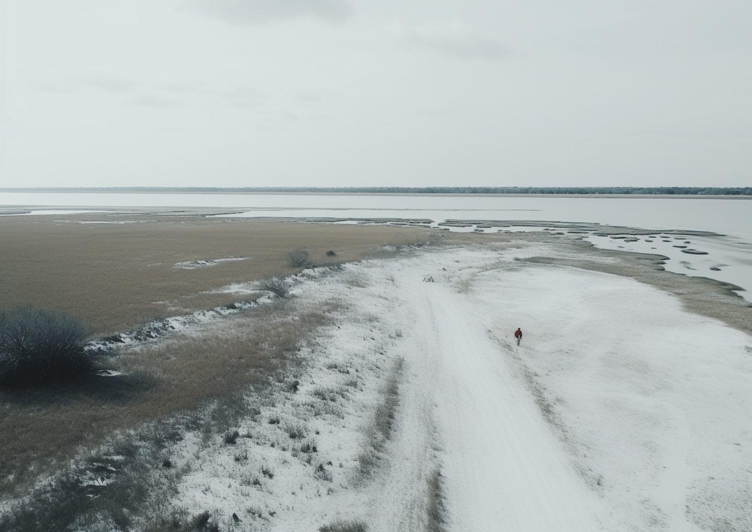 Solitary Wanderer in Winter's Embrace