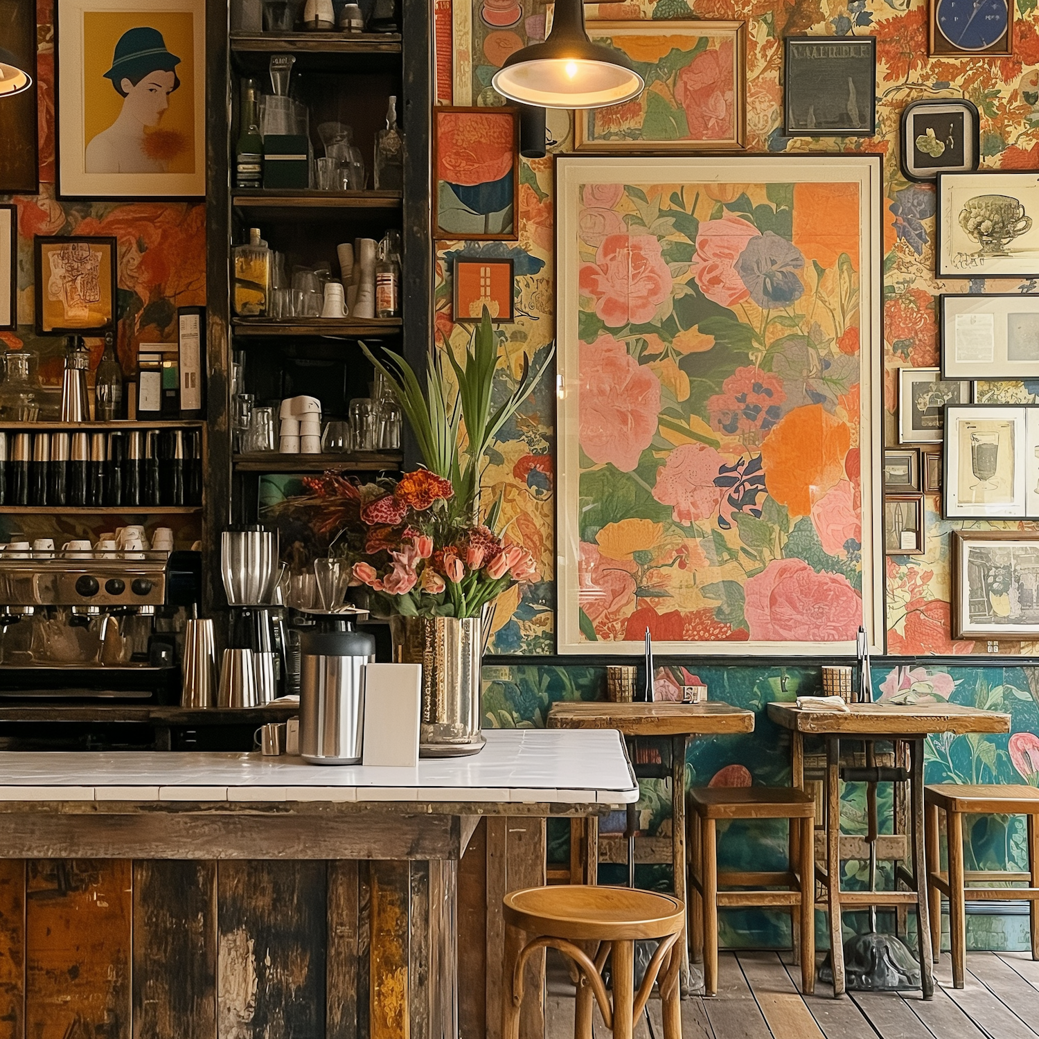 Eclectic Artistic Café Interior