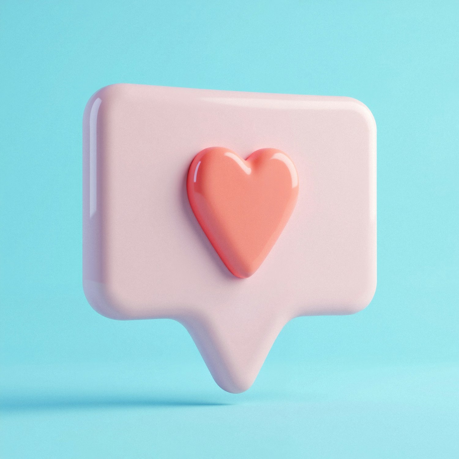 3D Speech Bubble with Heart