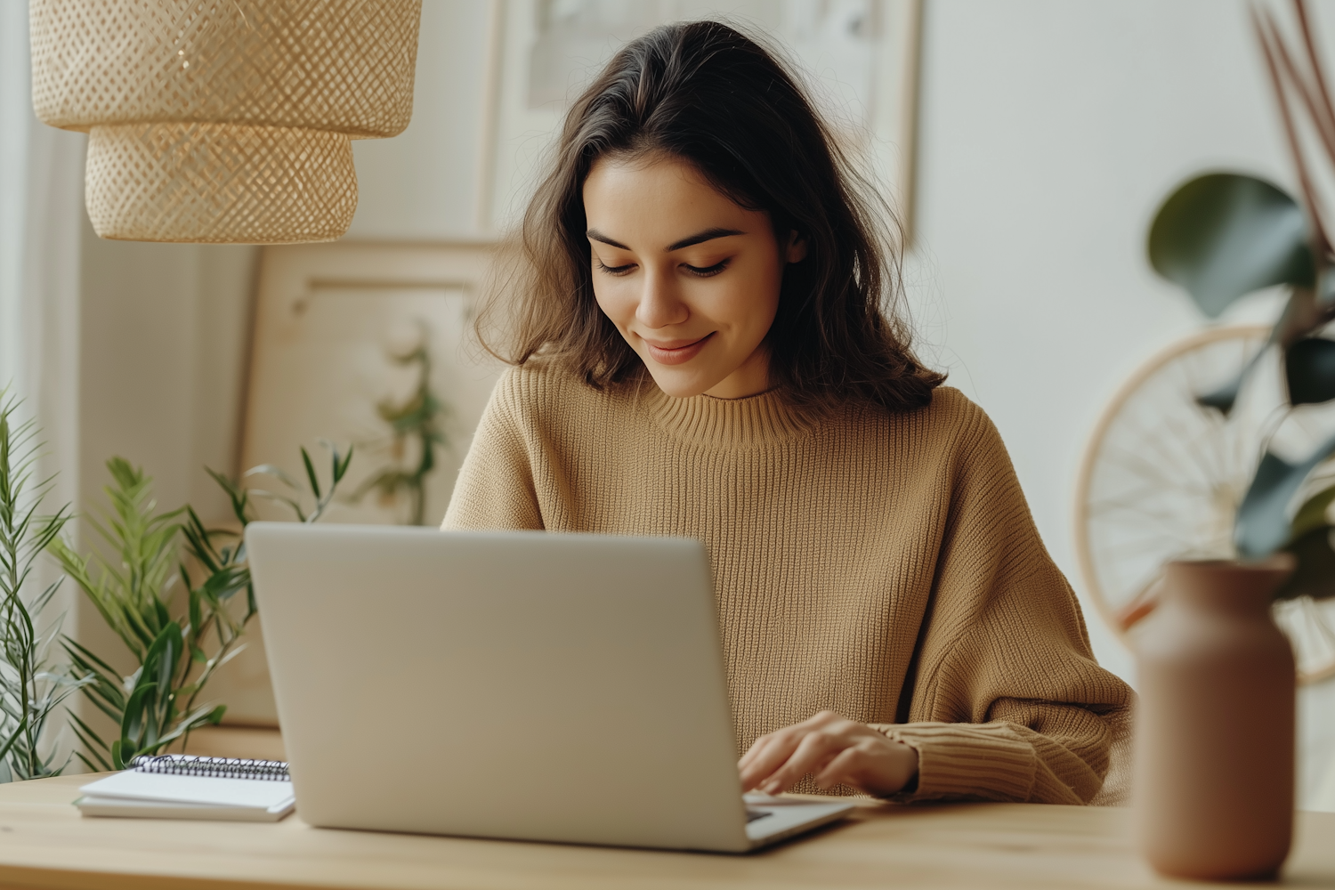 Woman Working at Table