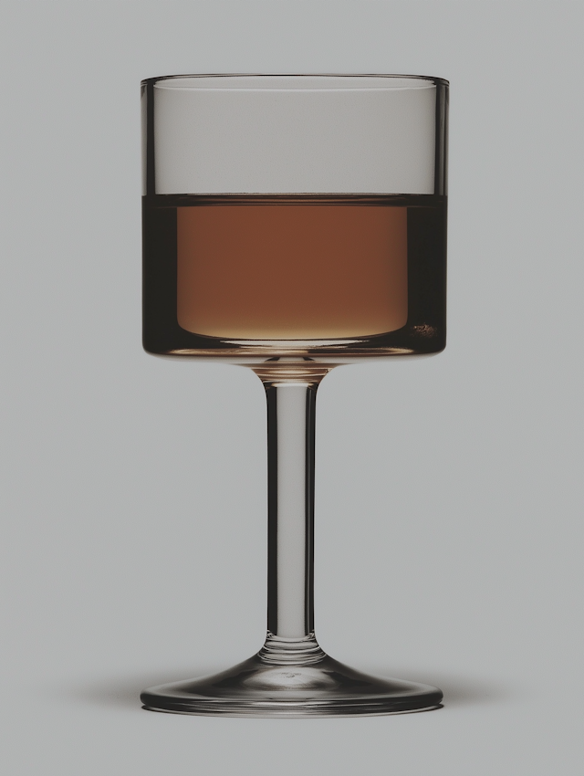 Elegant Glass with Amber Liquid