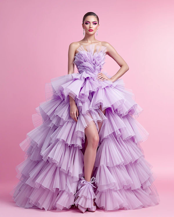 Elegant Lilac Fashion Pose
