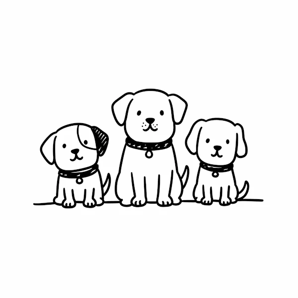 Cartoon Dogs Illustration