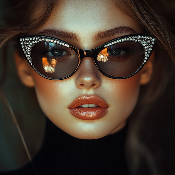 Elegant Woman with Ornate Sunglasses