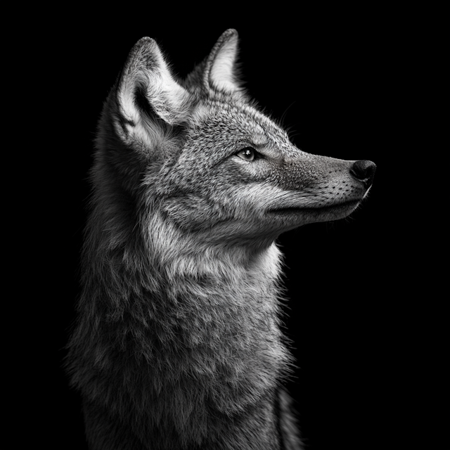 Black and White Wolf Portrait