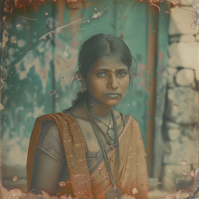 Pensive Woman in Traditional Attire