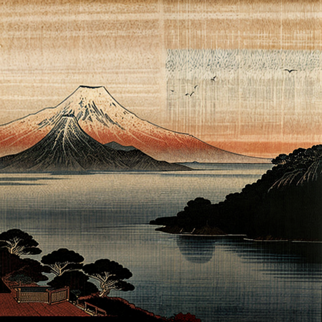 Serene Landscape with Mount Fuji