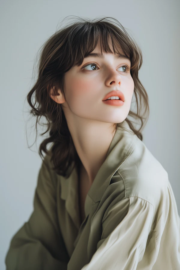 Contemplative Portrait of a Young Woman