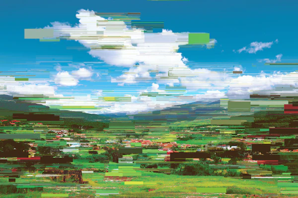 Glitched Landscape Scene