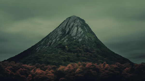 Mystic Peak Amidst Autumnal Forest