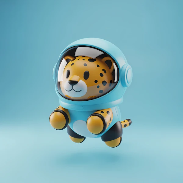 Cartoon Cheetah Astronaut