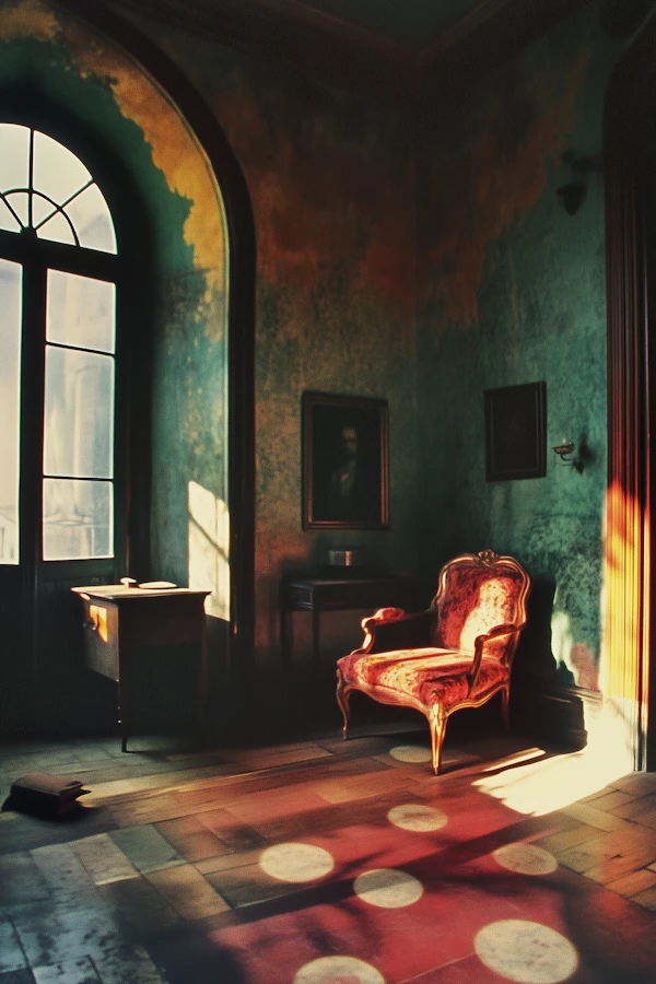 Vintage Room with Red Armchair