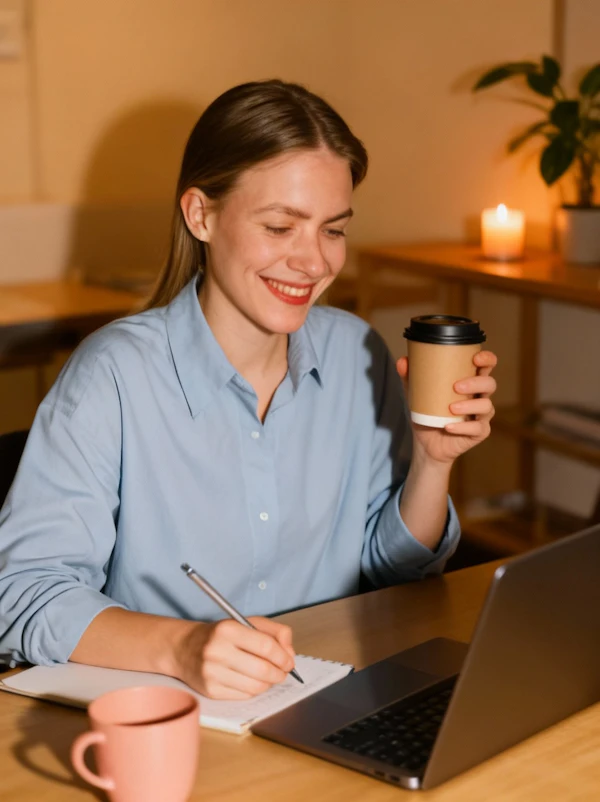 Woman at Work Desk