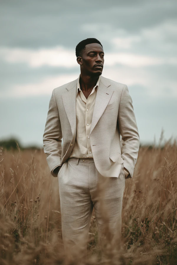 Man in Serene Field