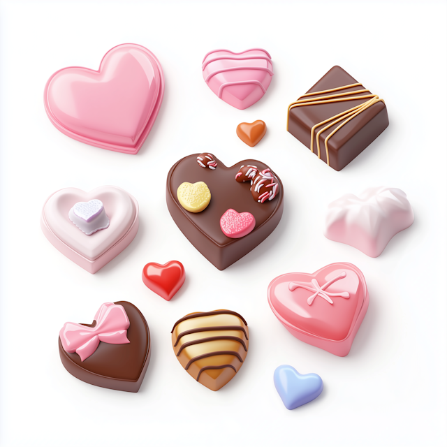 Heart-Shaped Chocolates and Candies