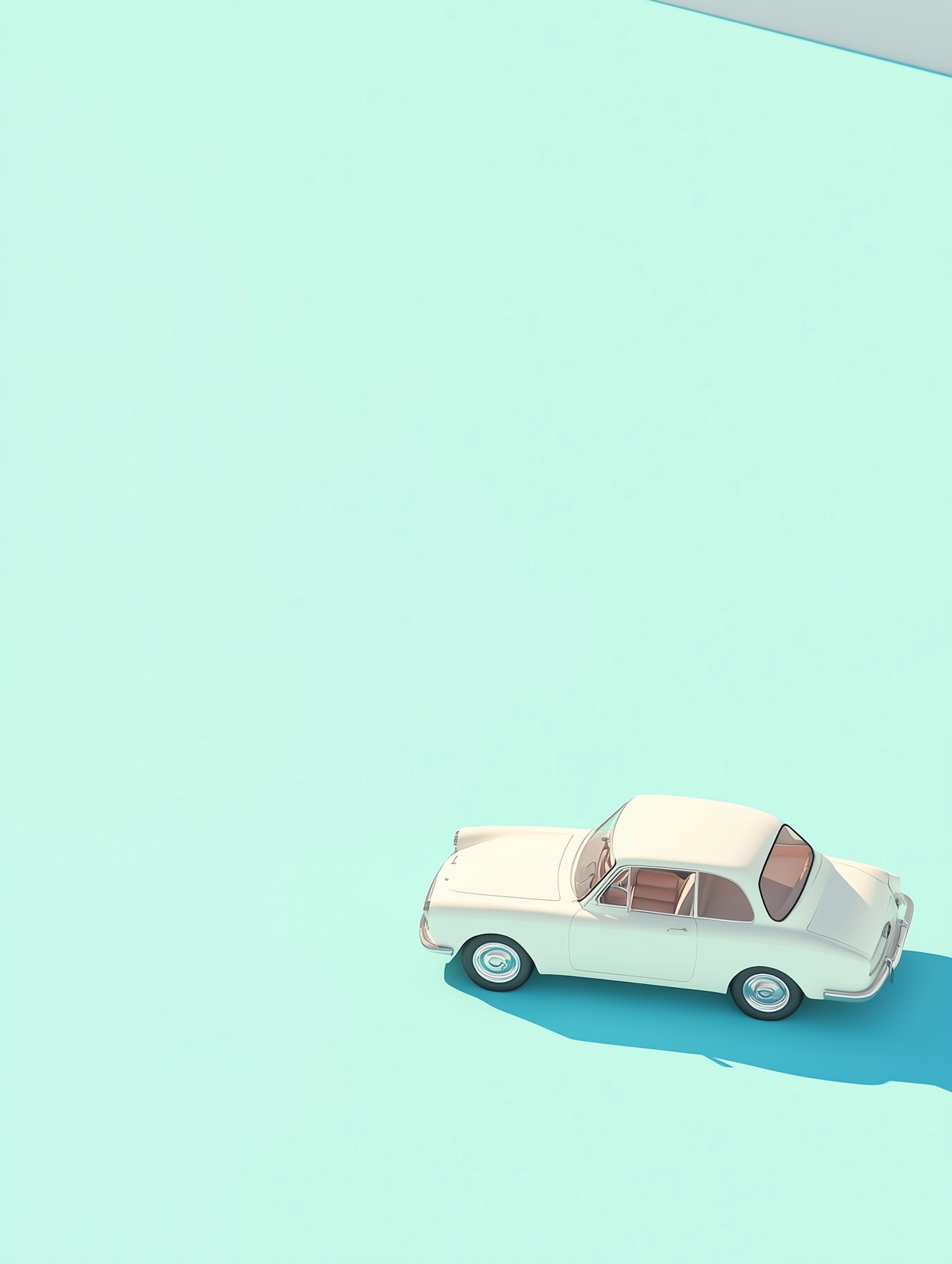 Classic Car in Pastel Turquoise