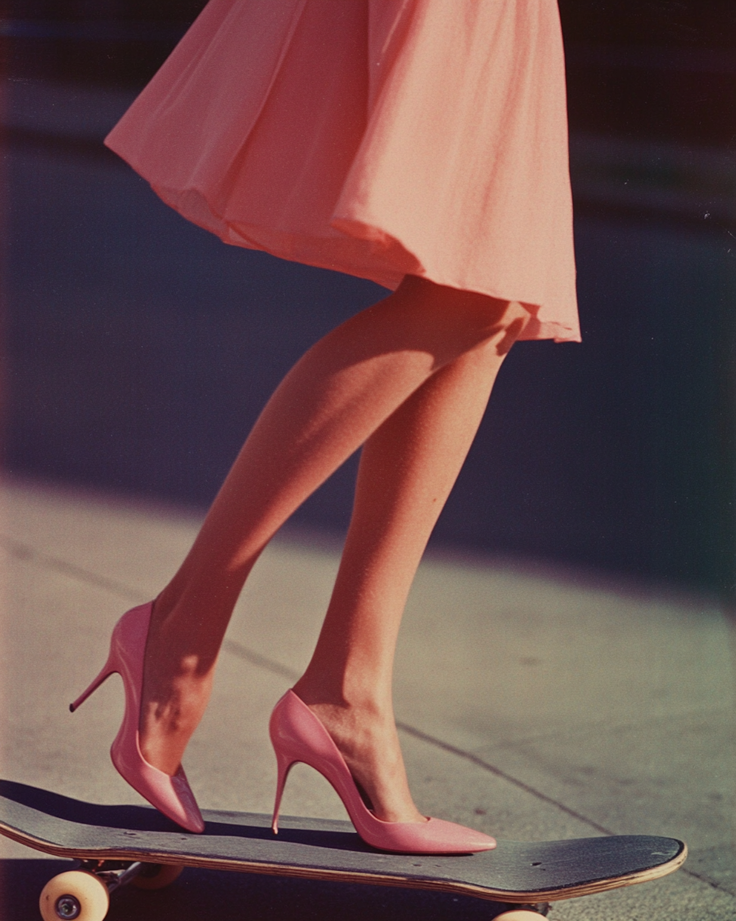 High Heels on Skateboard