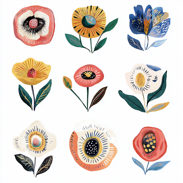 Stylized Flower Grid