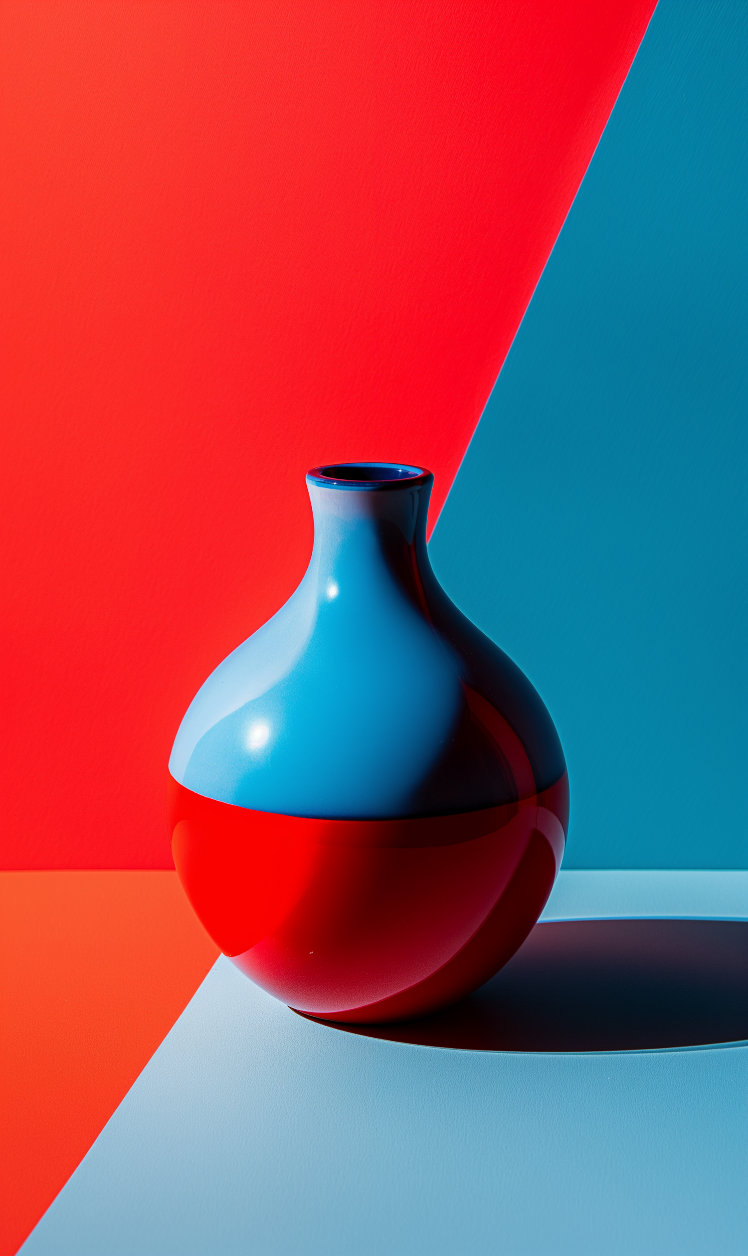 Two-Toned Vase with Color-Blocked Backdrop