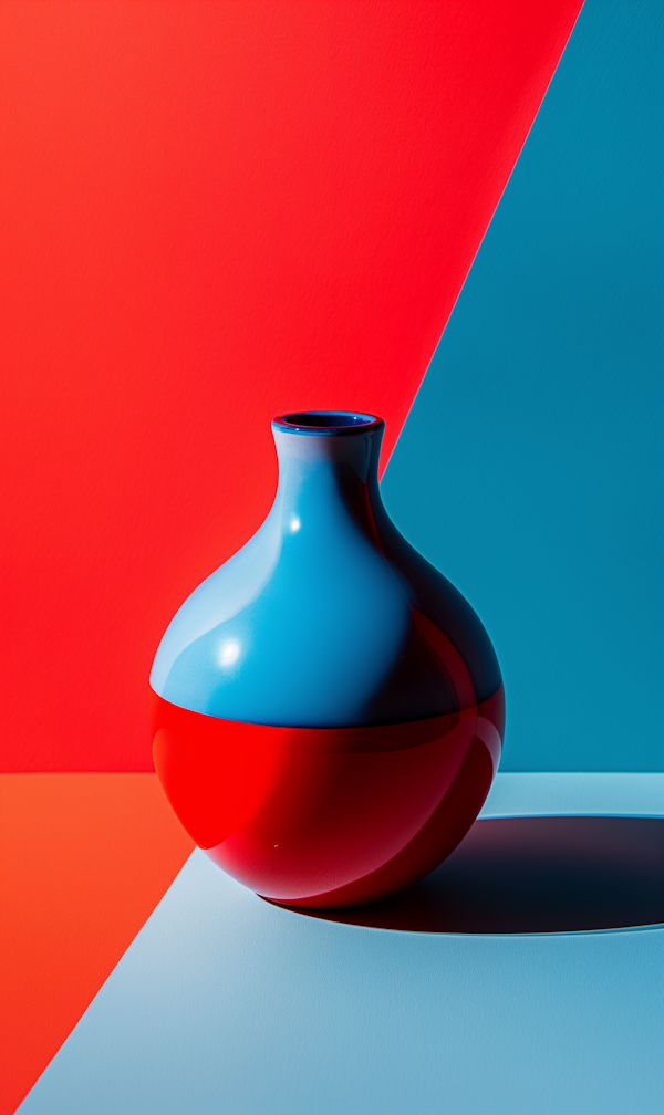 Two-Toned Vase with Color-Blocked Backdrop