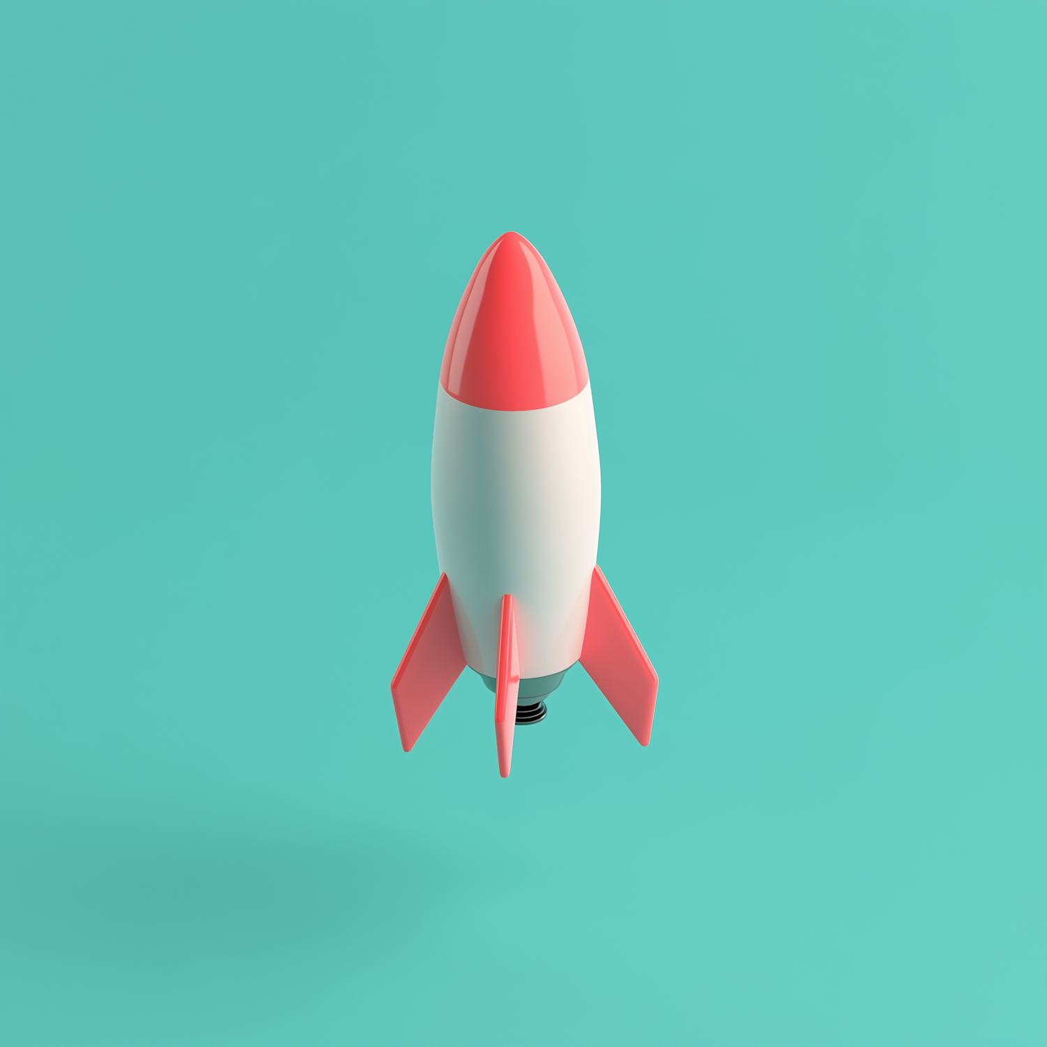 Simplistic Cartoon-Style Rocket Illustration