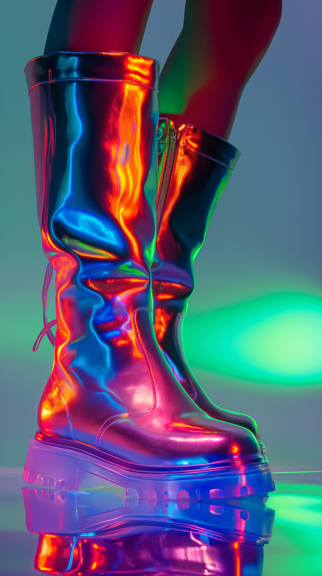 Futuristic Metallic Boots