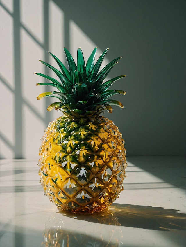 Glass Pineapple Sculpture