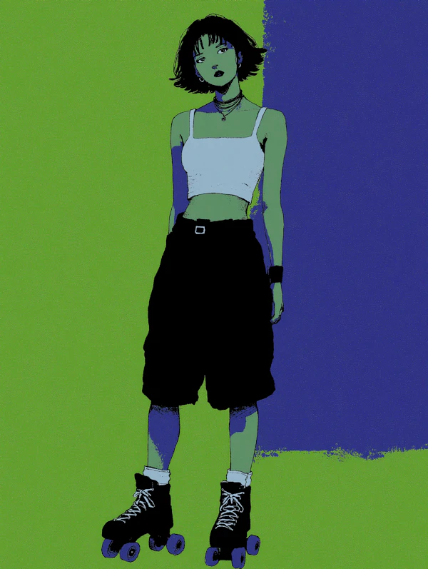 Stylized Roller Skater