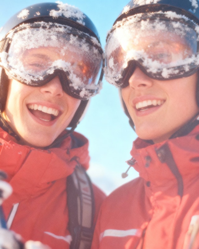 Skiing Joyful Duo