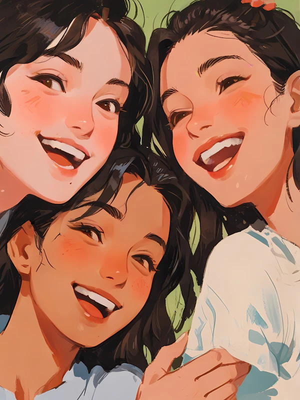Smiling Women Illustration