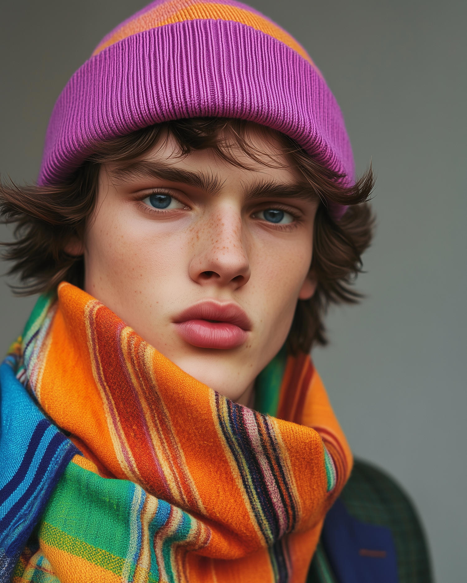 Portrait of a Young Person with Vibrant Accessories