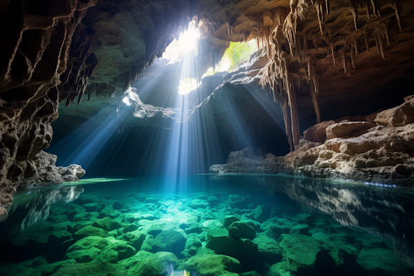 Serene Sunlit Subterranean Waterscape