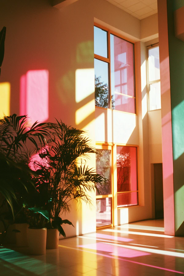 Serene Indoor Scene with Vibrant Light