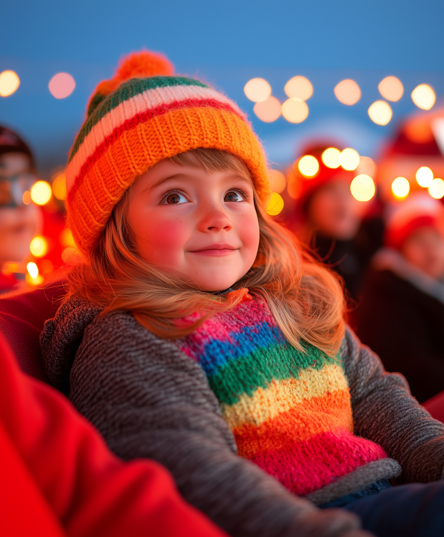 Joyful Child in Festive Setting