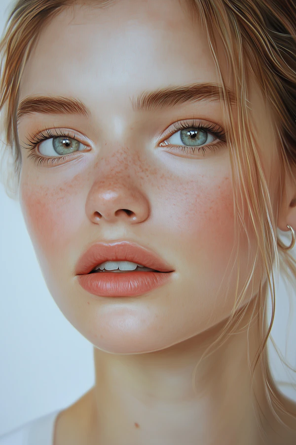 Freckled Woman Portrait