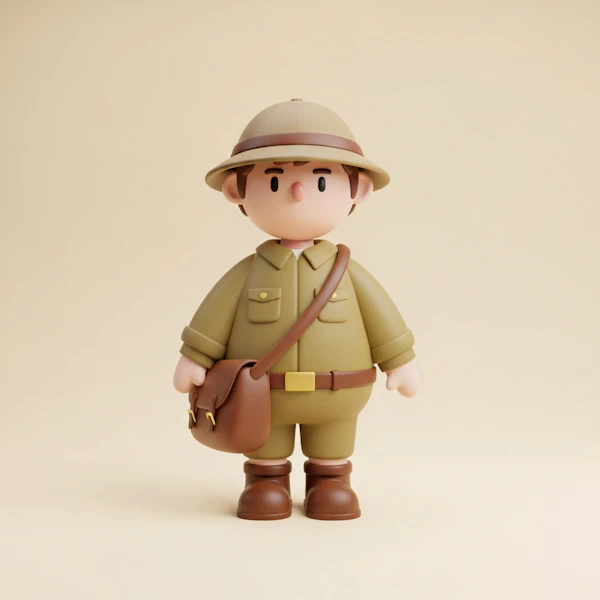 Explorer Cartoon Character