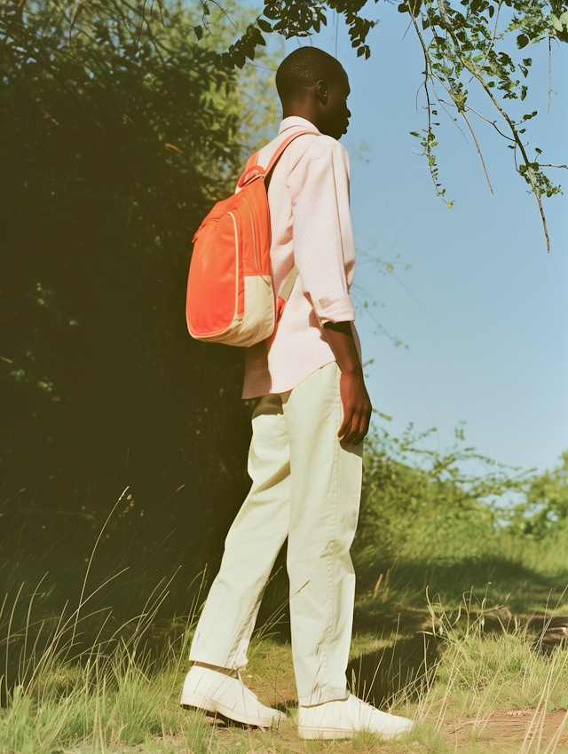 Contemplative Young Man in Nature