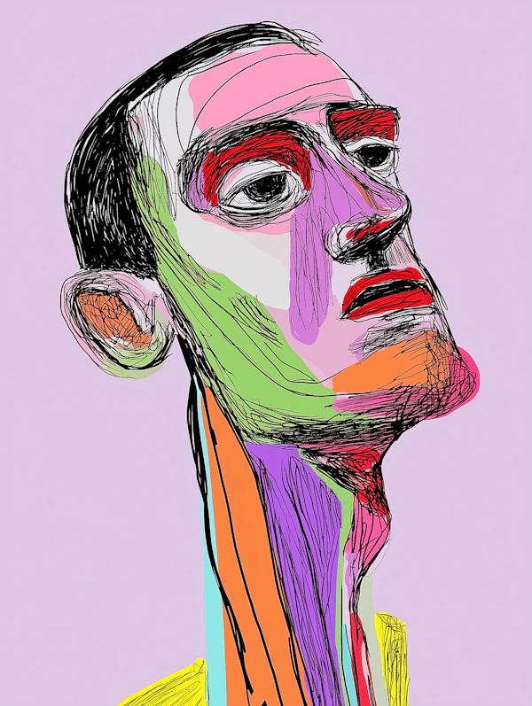 Abstract Human Face Illustration