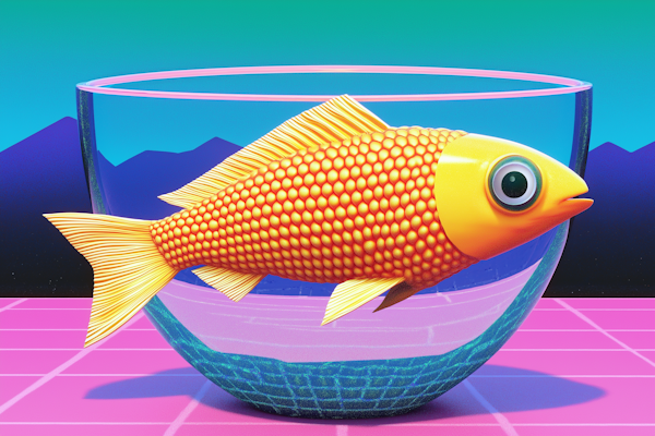 Whimsical Oversized Fish in a Bowl