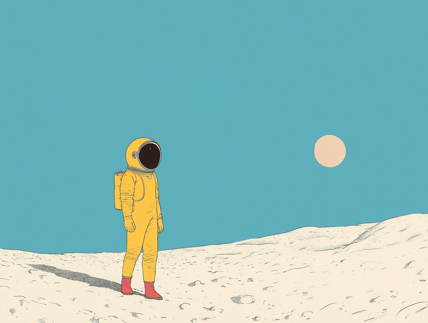 Lone Astronaut on Celestial Body