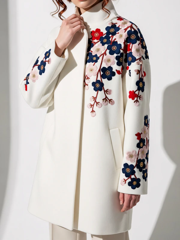 Floral Embroidered Coat