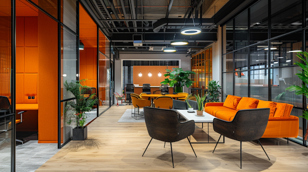 Modern Office Interior with Vibrant Accents
